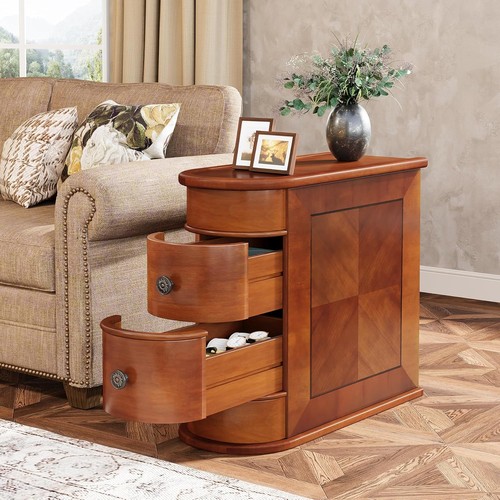 Wood end table - 2, drawers